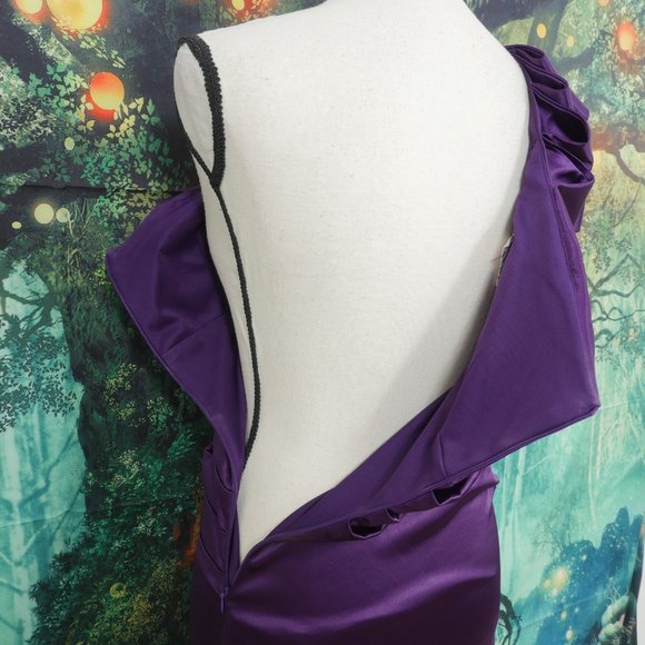 B. Smart Purple One Shoulder Satin Size 5/6 Dress - Picture 11 of 11